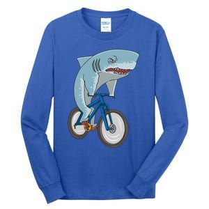 A Shark On A Bike Is A Fitness Beast Gift Tall Long Sleeve T-Shirt