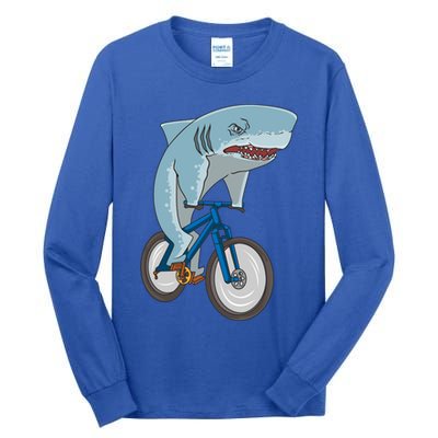 A Shark On A Bike Is A Fitness Beast Gift Tall Long Sleeve T-Shirt