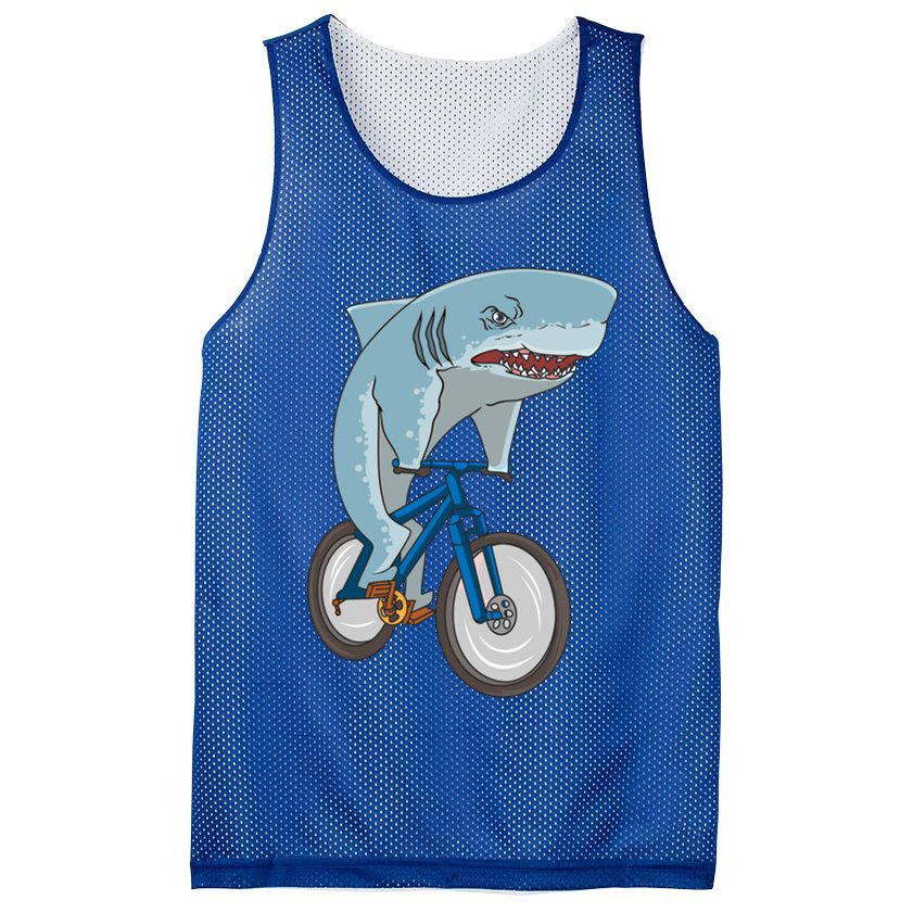 A Shark On A Bike Is A Fitness Beast Gift Mesh Reversible Basketball Jersey Tank