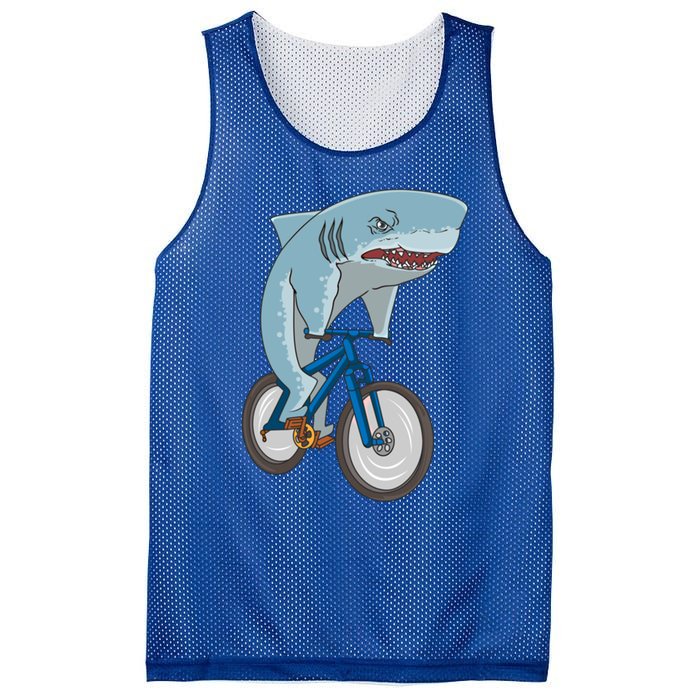 A Shark On A Bike Is A Fitness Beast Gift Mesh Reversible Basketball Jersey Tank