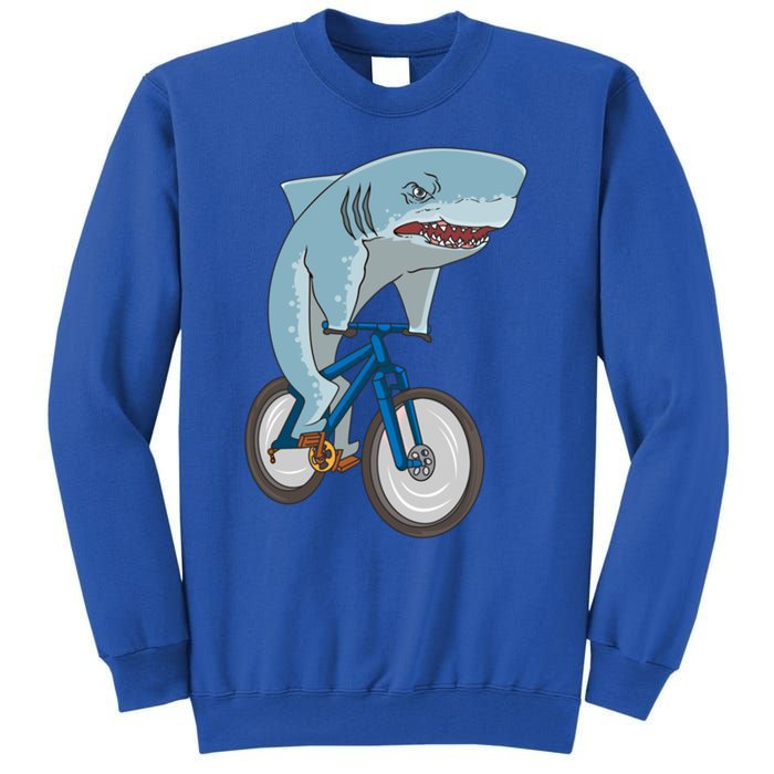 A Shark On A Bike Is A Fitness Beast Gift Tall Sweatshirt