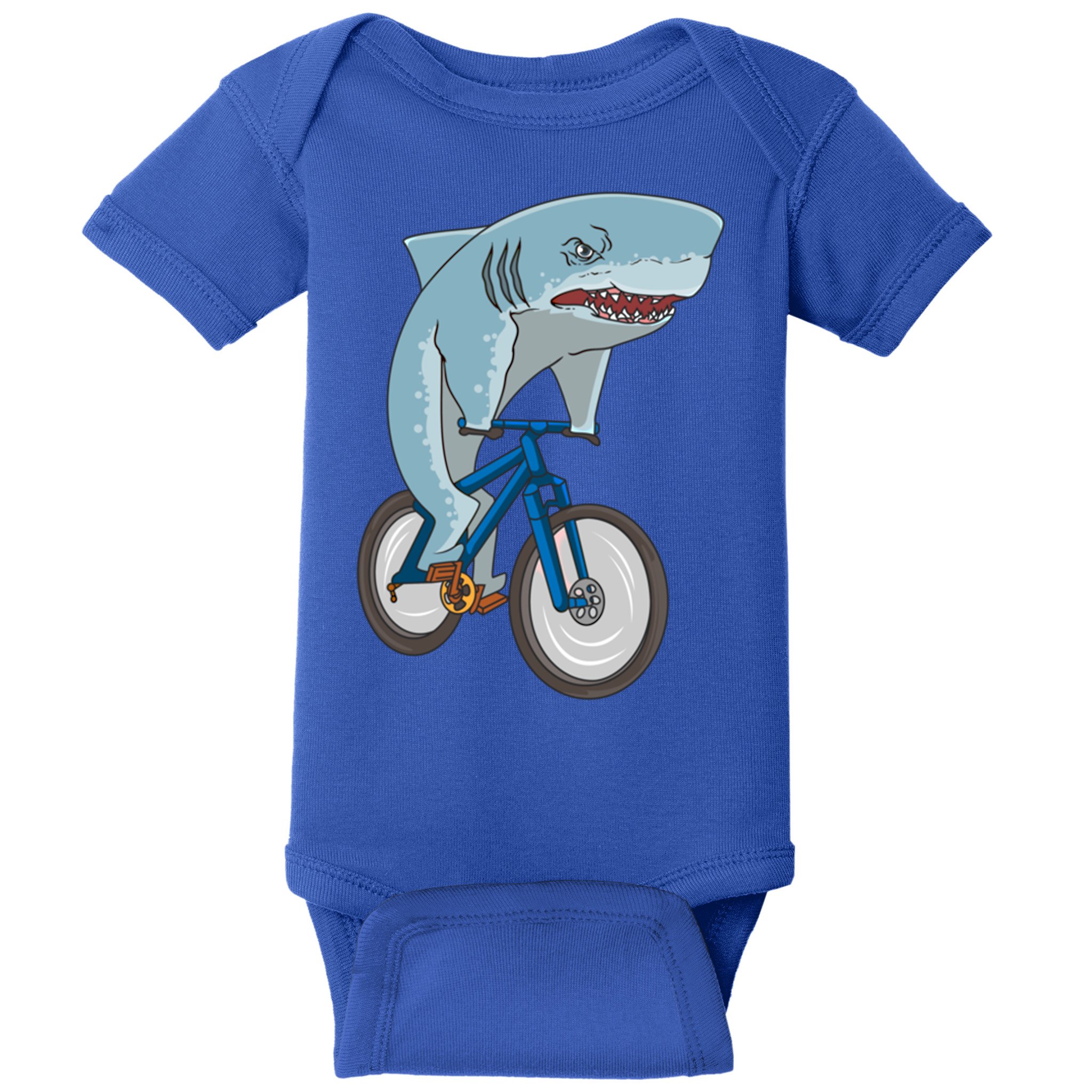 A Shark On A Bike Is A Fitness Beast Gift Baby Bodysuit