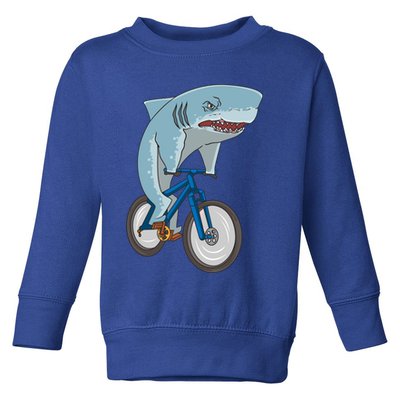A Shark On A Bike Is A Fitness Beast Gift Toddler Sweatshirt