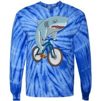 A Shark On A Bike Is A Fitness Beast Gift Tie-Dye Long Sleeve Shirt