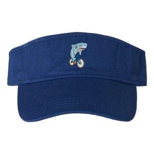 A Shark On A Bike Is A Fitness Beast Gift Valucap Bio-Washed Visor