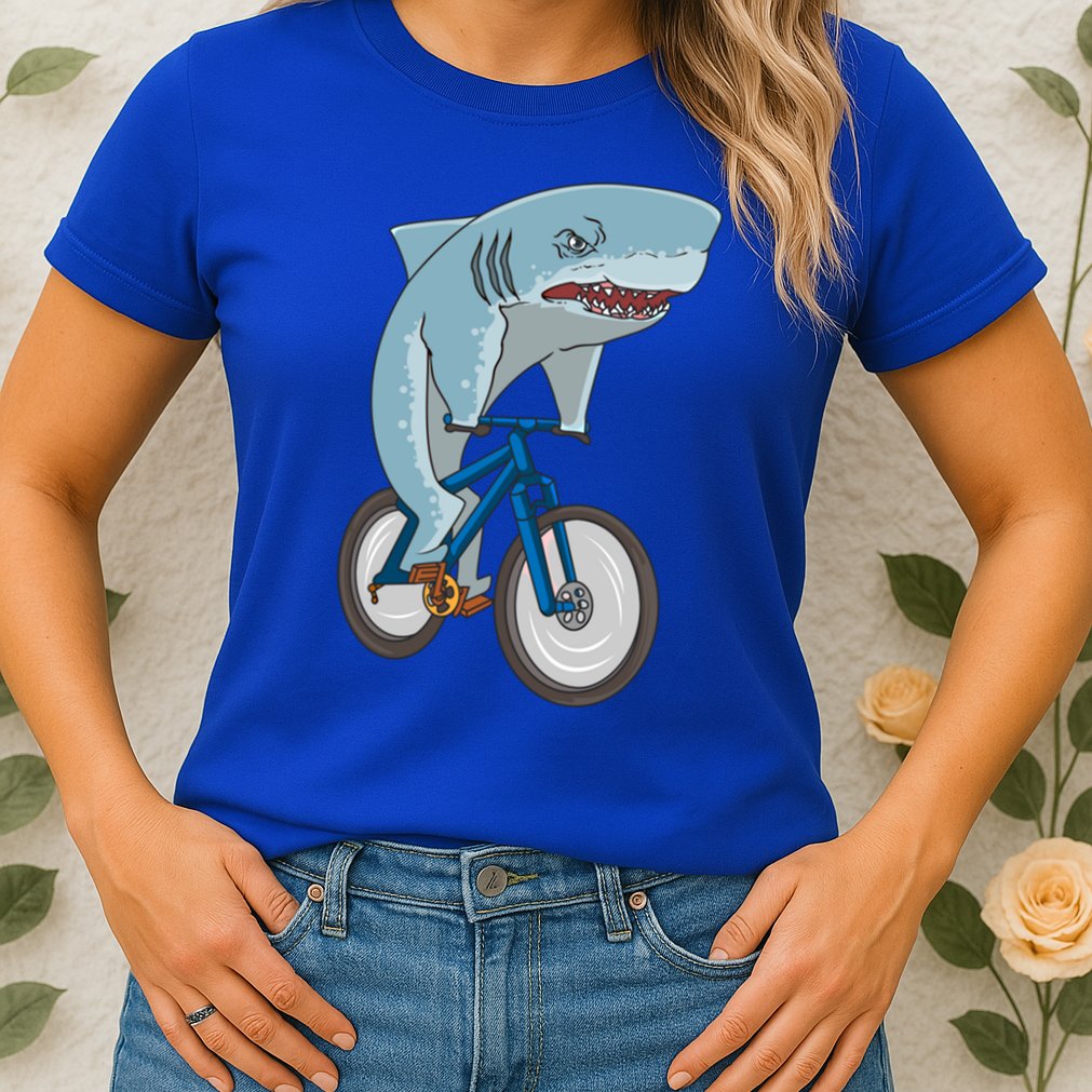 A Shark On A Bike Is A Fitness Beast Gift Womens T-Shirt