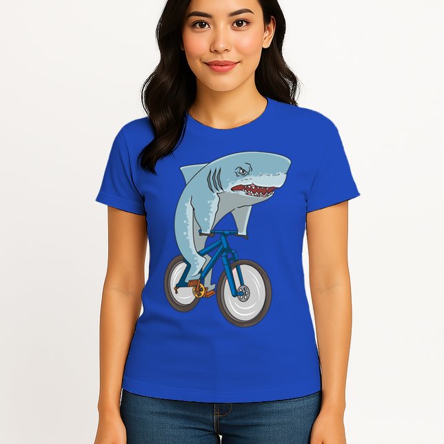A Shark On A Bike Is A Fitness Beast Gift Womens T-Shirt
