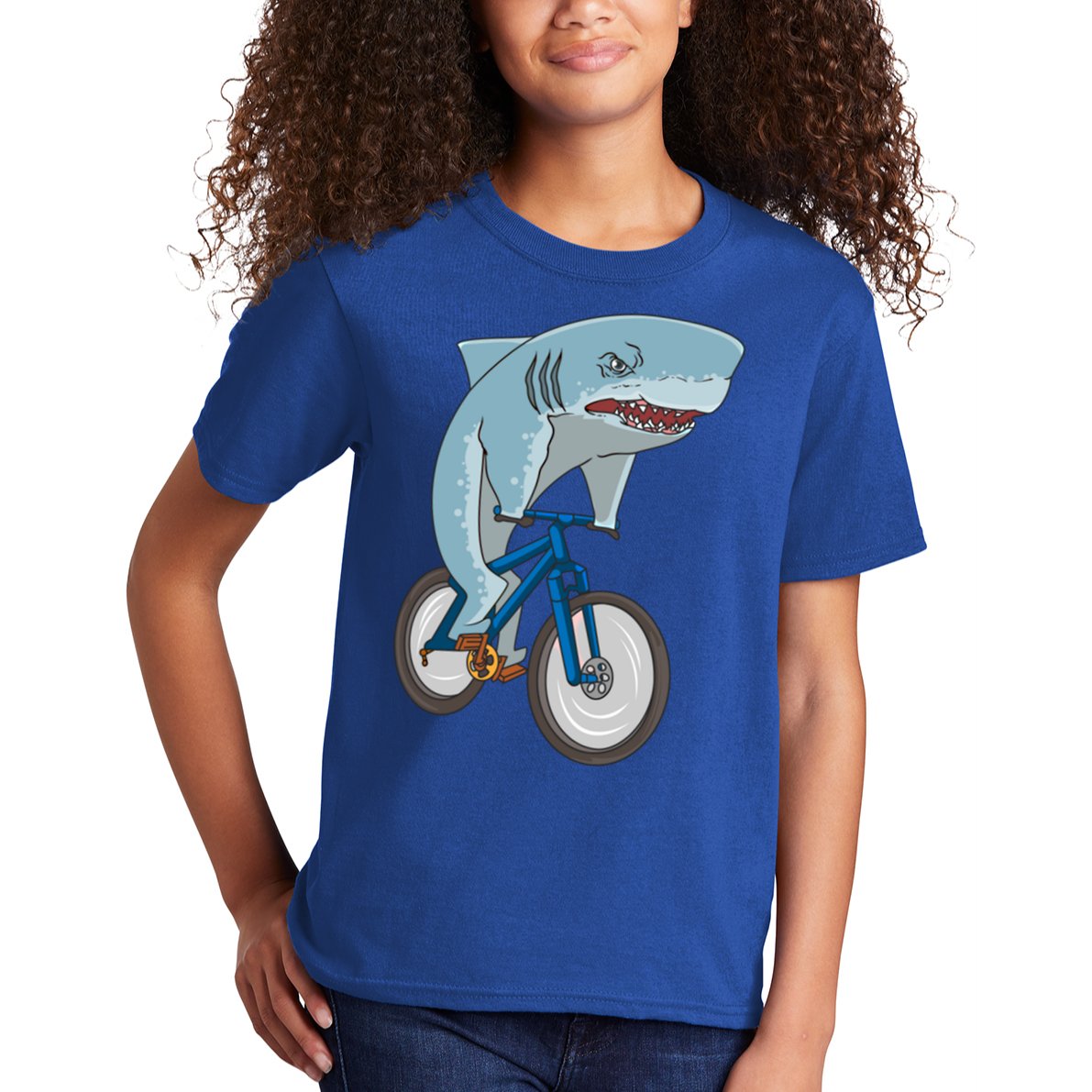 A Shark On A Bike Is A Fitness Beast Gift Kids T-Shirt