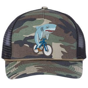 A Shark On A Bike Is A Fitness Beast Gift Retro Rope Trucker Hat Cap