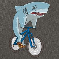 A Shark On A Bike Is A Fitness Beast Gift Cotton Canvas Backpack