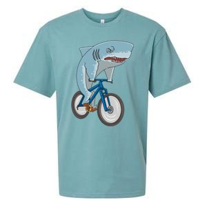 A Shark On A Bike Is A Fitness Beast Gift Sueded Cloud Jersey T-Shirt