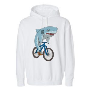 A Shark On A Bike Is A Fitness Beast Gift Garment-Dyed Fleece Hoodie