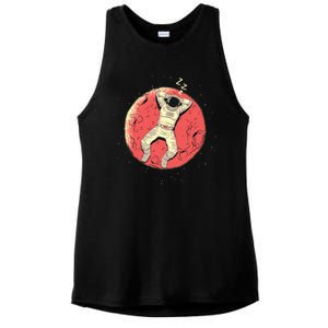 Astronaut Sleeping On Moon Ladies PosiCharge Tri-Blend Wicking Tank