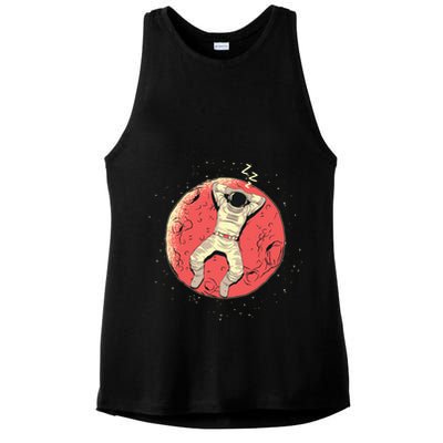 Astronaut Sleeping On Moon Ladies PosiCharge Tri-Blend Wicking Tank