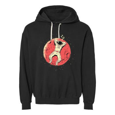 Astronaut Sleeping On Moon Garment-Dyed Fleece Hoodie