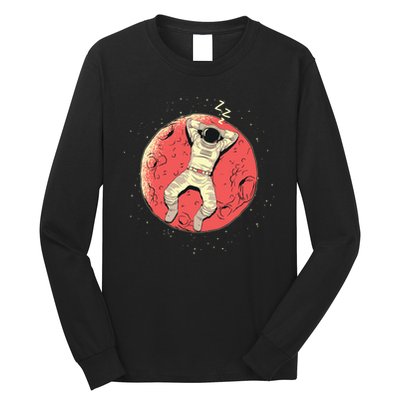 Astronaut Sleeping On Moon Long Sleeve Shirt