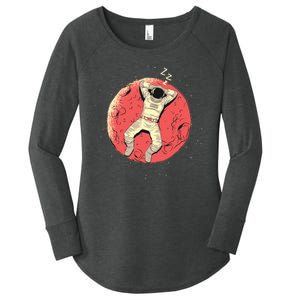 Astronaut Sleeping On Moon Women's Perfect Tri Tunic Long Sleeve Shirt