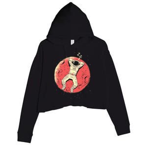 Astronaut Sleeping On Moon Crop Fleece Hoodie