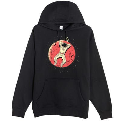Astronaut Sleeping On Moon Premium Pullover Hoodie