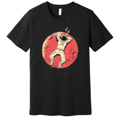 Astronaut Sleeping On Moon Premium T-Shirt