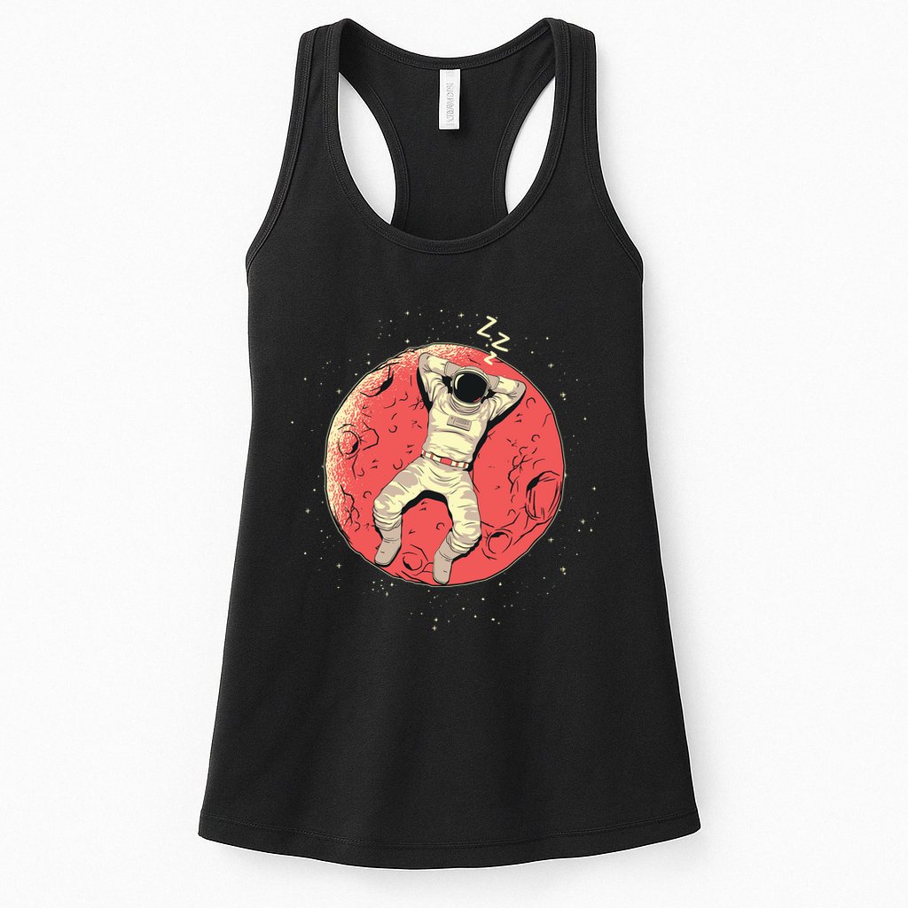 Astronaut Sleeping On Moon Womens Tank Top