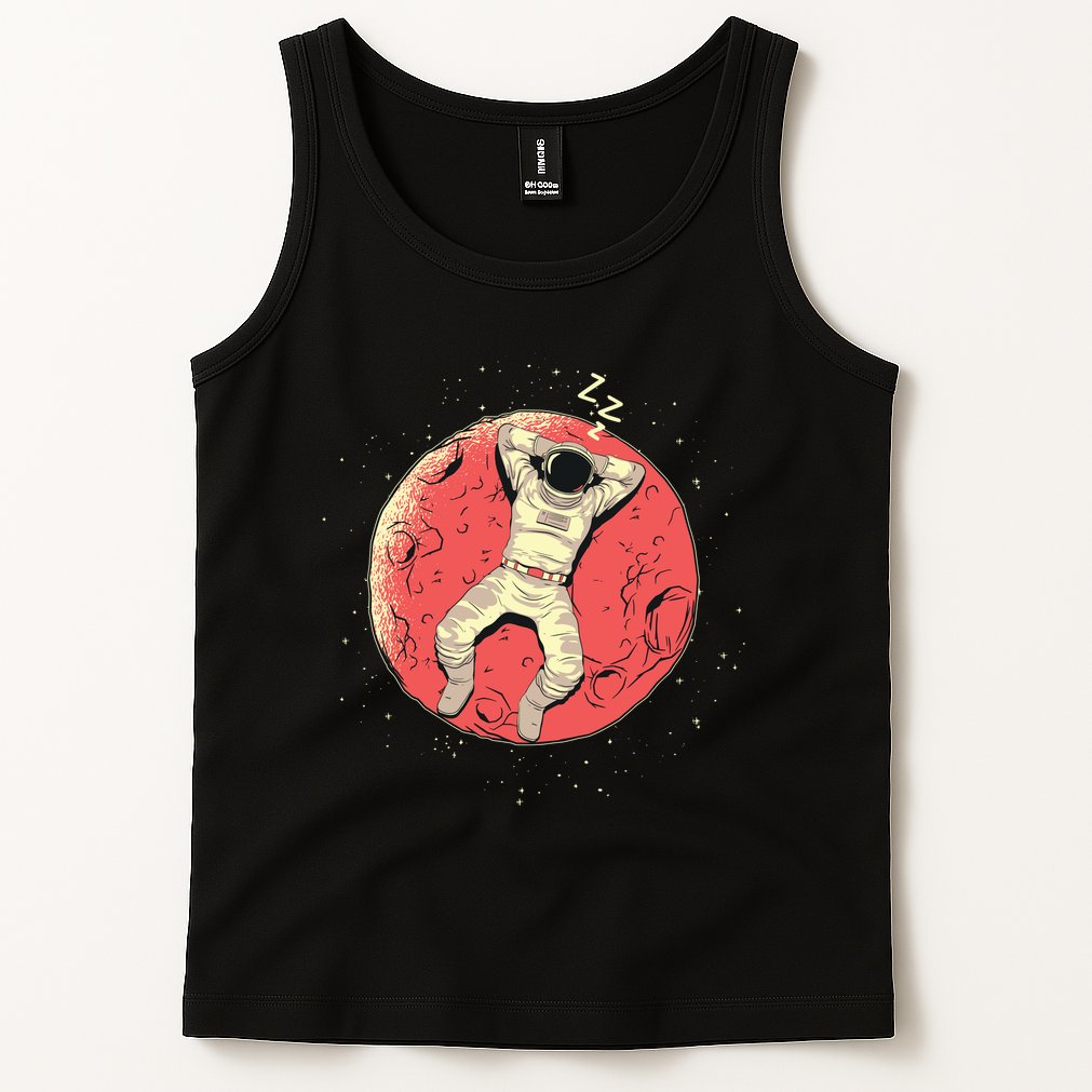Astronaut Sleeping On Moon Tank Top
