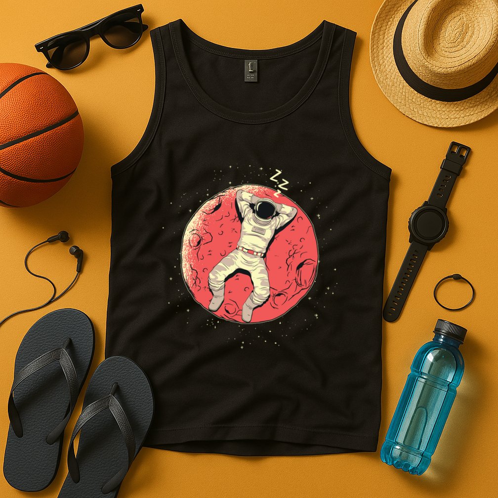 Astronaut Sleeping On Moon Tank Top