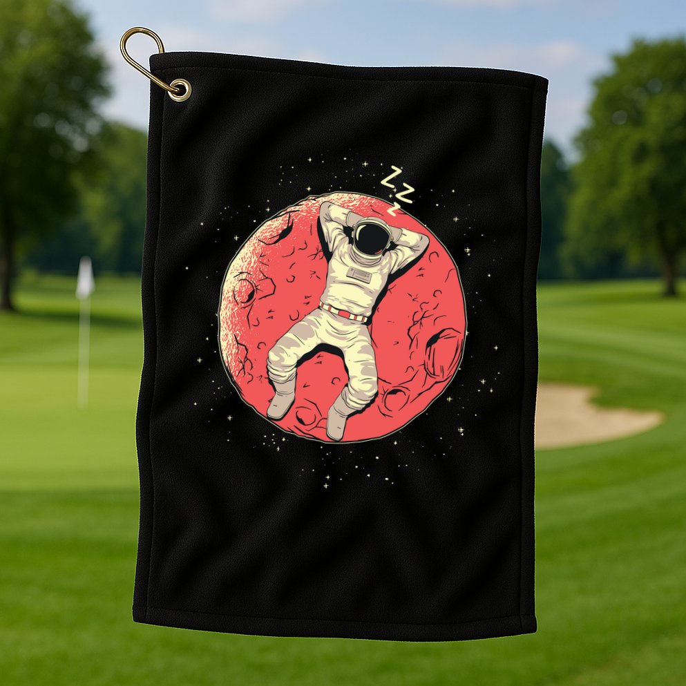 Astronaut Sleeping On Moon Golf Towel