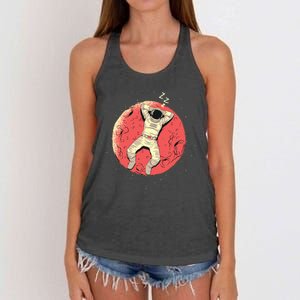 Astronaut Sleeping On Moon Women's Knotted Racerback Tank