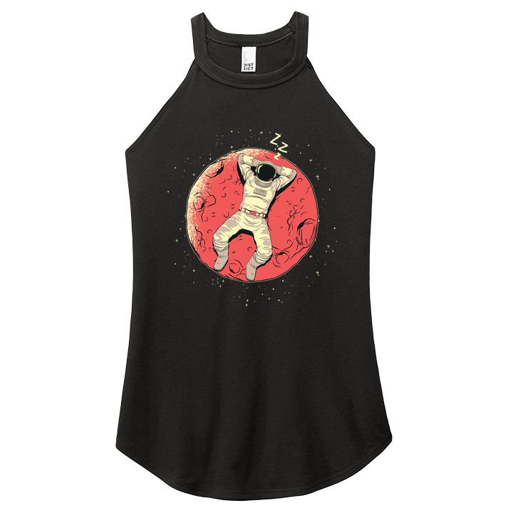 Astronaut Sleeping On Moon Women's Perfect Tri Rocker Tank
