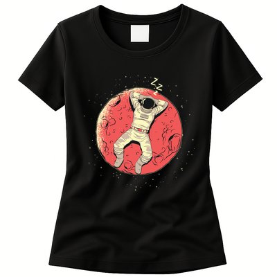 Astronaut Sleeping On Moon Womens T-Shirt