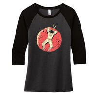 Astronaut Sleeping On Moon Women's Tri-Blend 3/4-Sleeve Raglan Shirt