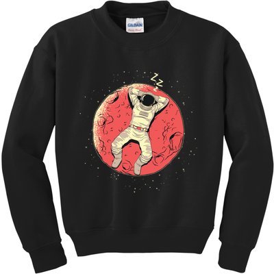 Astronaut Sleeping On Moon Kids Sweatshirt