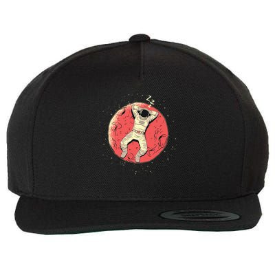 Astronaut Sleeping On Moon Wool Snapback Cap