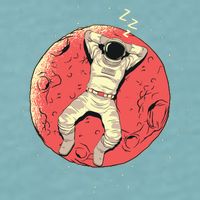 Astronaut Sleeping On Moon Sueded Cloud Jersey T-Shirt