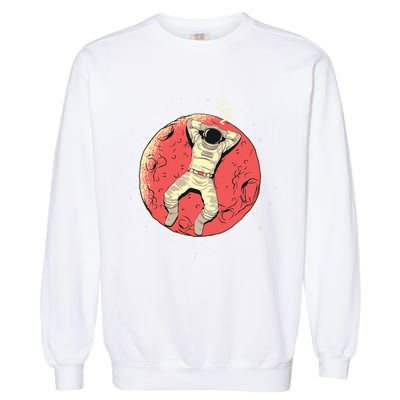 Astronaut Sleeping On Moon Garment-Dyed Sweatshirt