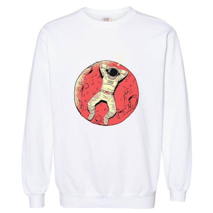 Astronaut Sleeping On Moon Garment-Dyed Sweatshirt