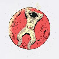 Astronaut Sleeping On Moon Garment-Dyed Sweatshirt