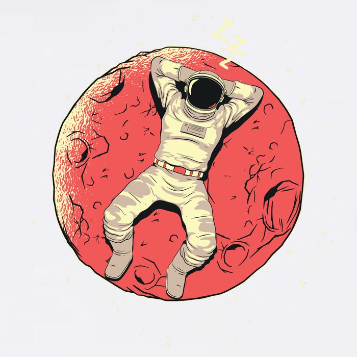 Astronaut Sleeping On Moon Garment-Dyed Sweatshirt