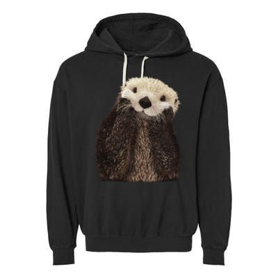 Adorable Sea Otter Gift Garment-Dyed Fleece Hoodie