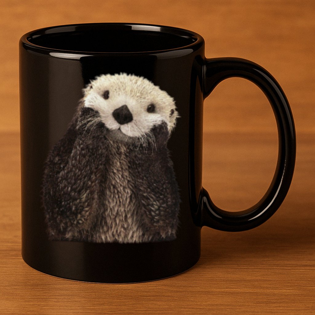 Adorable Sea Otter Gift 11oz C Handle Ceramic Mug