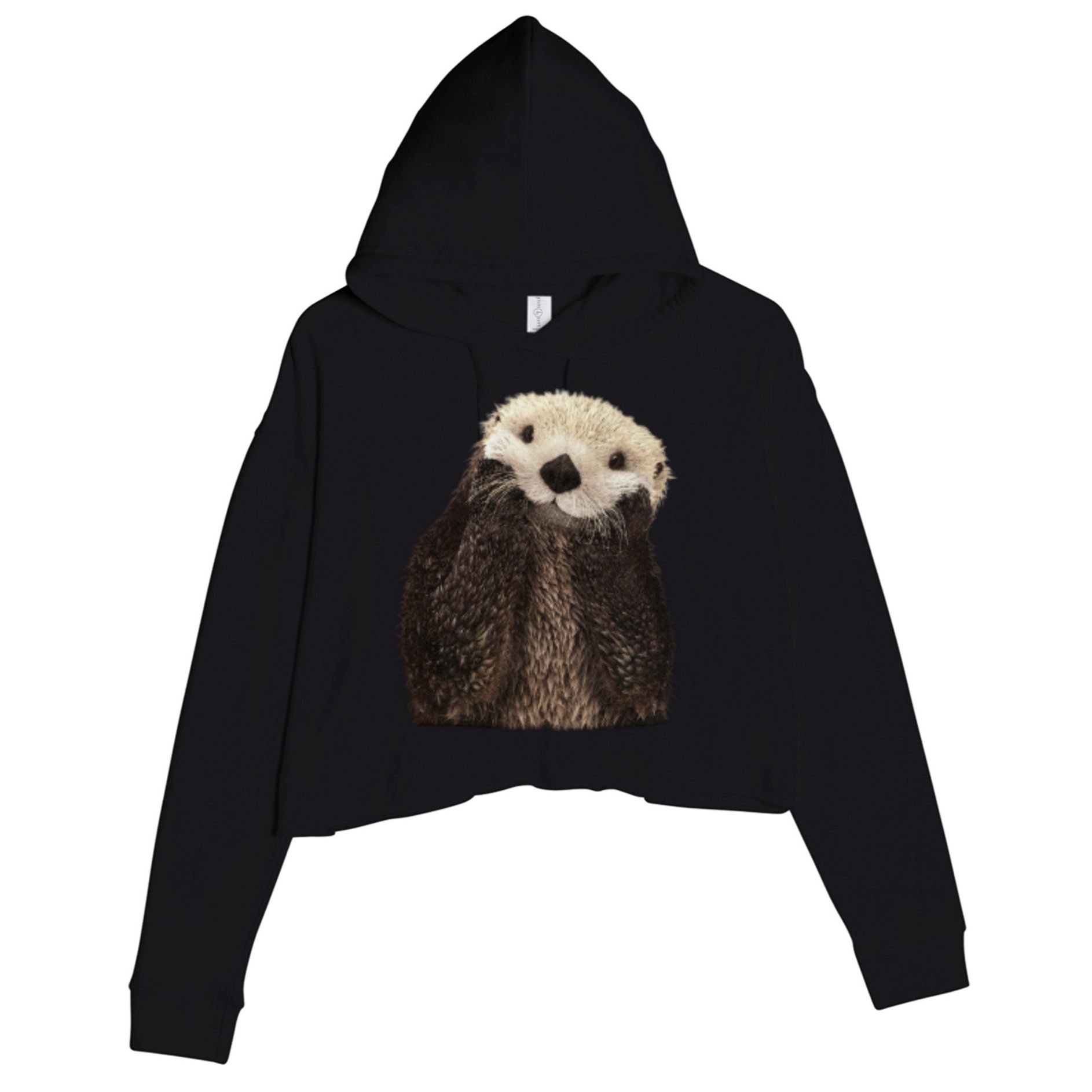 Adorable Sea Otter Gift Crop Fleece Hoodie