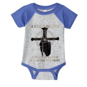 A Son Of God A Man Of Faith A Warrior Of Christ Christian Infant Baby Jersey Bodysuit