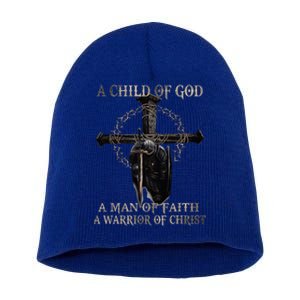 A Son Of God A Man Of Faith A Warrior Of Christ Christian Short Acrylic Beanie