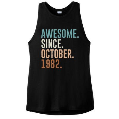 Awesome Since October 1982 40 Years Old Gifts 40th Birthday Ladies PosiCharge Tri-Blend Wicking Tank