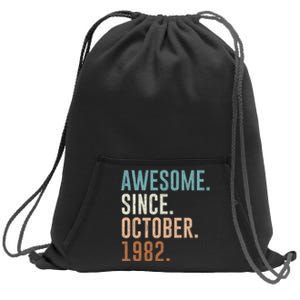 Awesome Since October 1982 40 Years Old Gifts 40th Birthday Sweatshirt Cinch Pack Bag