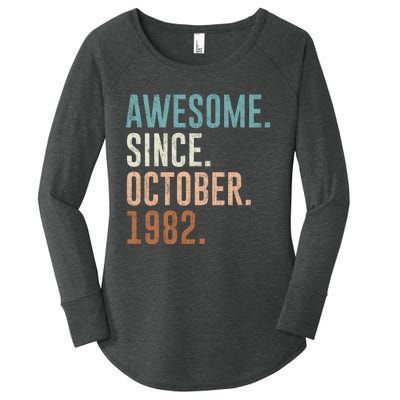 Awesome Since October 1982 40 Years Old Gifts 40th Birthday Women's Perfect Tri Tunic Long Sleeve Shirt