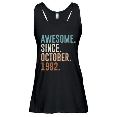 Awesome Since October 1982 40 Years Old Gifts 40th Birthday Ladies Essential Flowy Tank