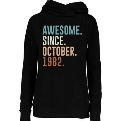 Awesome Since October 1982 40 Years Old Gifts 40th Birthday Womens Funnel Neck Pullover Hood