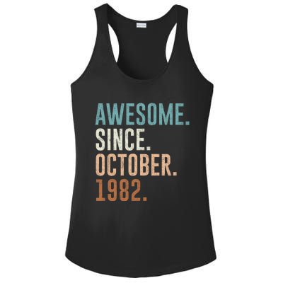 Awesome Since October 1982 40 Years Old Gifts 40th Birthday Ladies PosiCharge Competitor Racerback Tank